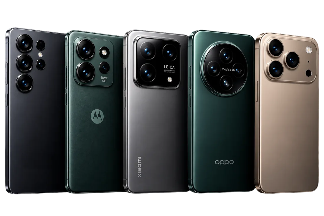 Celulares Android e dispositivos iOS lado a lado