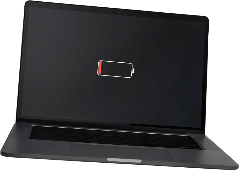 Notebook com indicador de bateria fraca
